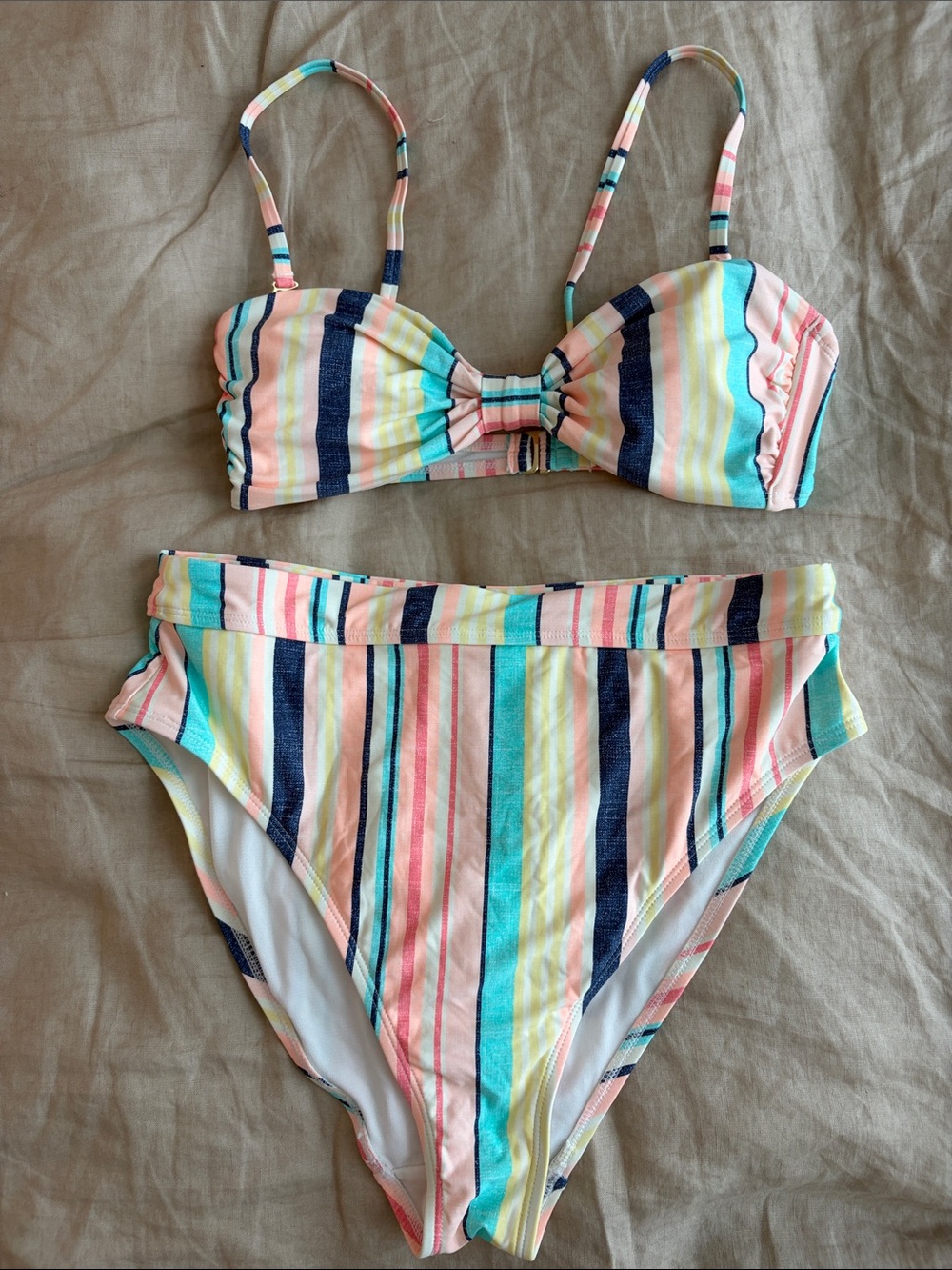 Celebrity*Pink Pastel Multistripe Bikini Set